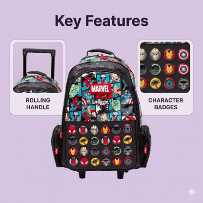 18" Smiggles Marvel Trolley School Bag