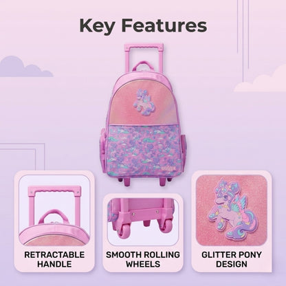 17" Smiggles Unicorn Trolley Backpack with LED Wheels