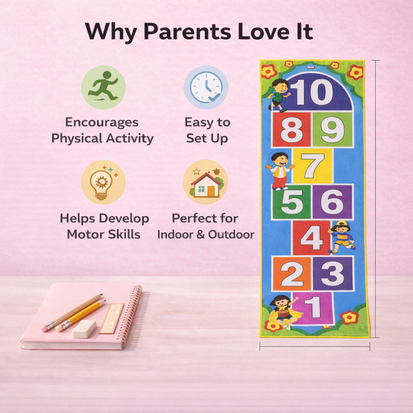 Kids Hopscotch Play Mat – for Growing Kids