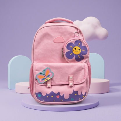 Kids School Backpack with Mini Coin Pouch - rose