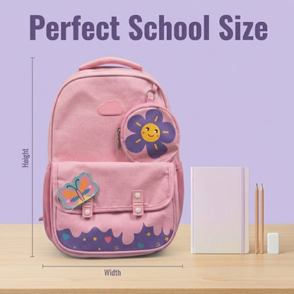 Kids School Backpack with Mini Coin Pouch - rose
