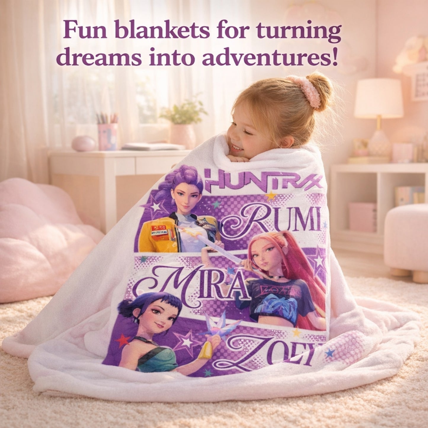 KPOP Demon Hunters Premium Quality Blanket for Kids - 150 X 200 cm