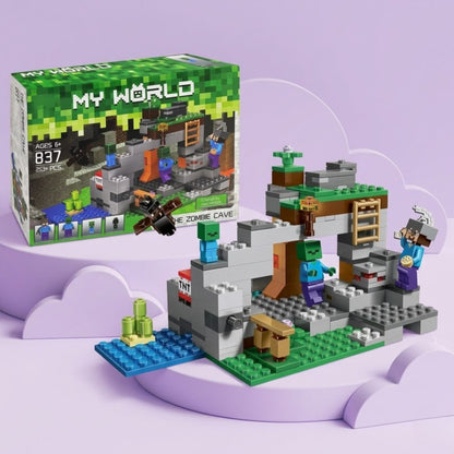 My World Zombie Cave Building Blocks Set – 253+ Pieces