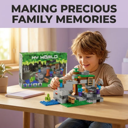 My World Zombie Cave Building Blocks Set – 253+ Pieces