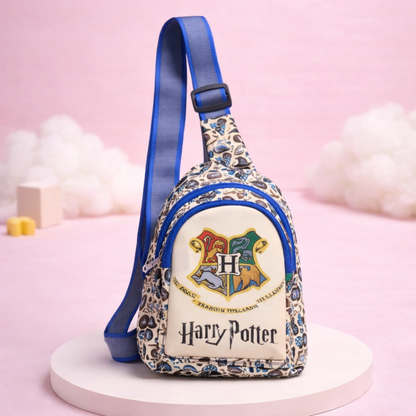 Polyester wizard-themed chest sling bag for kids with adjustable strap