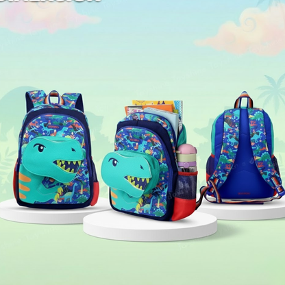 Dinosaur School Bag - Smiggle Backpack with 3 Zips