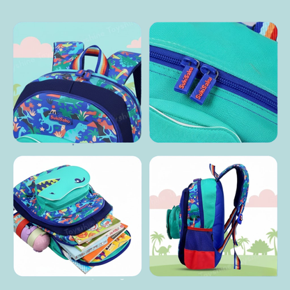 Dinosaur School Bag - Smiggle Backpack with 3 Zips