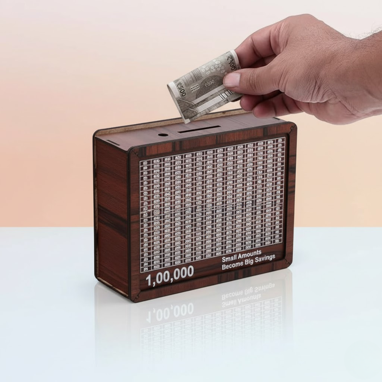 Wooden piggy bank - Rs.100000