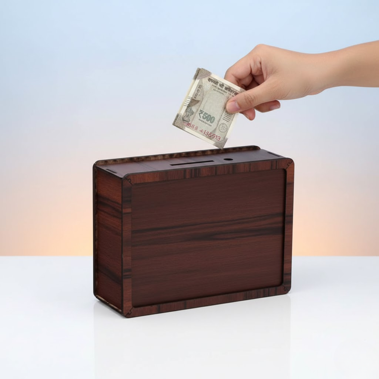 Wooden piggy bank - Rs.100000