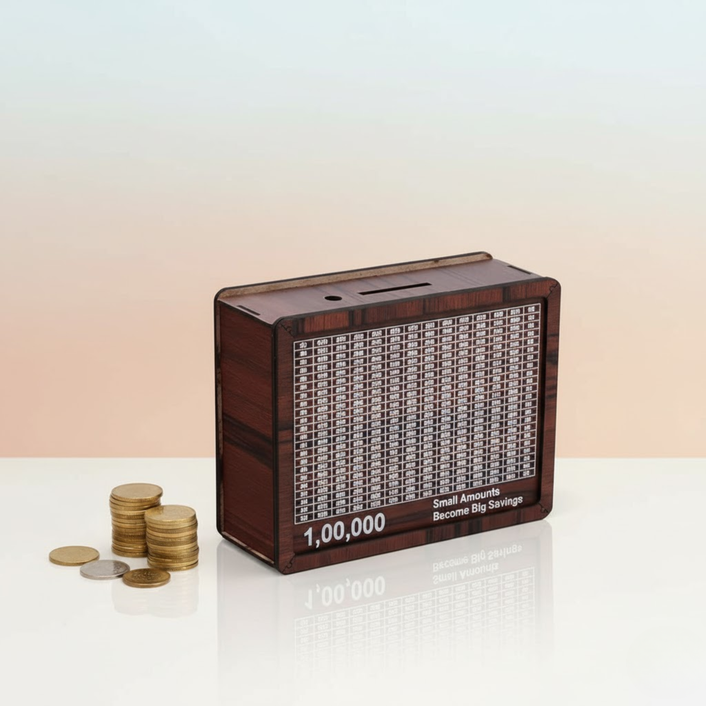 Wooden piggy bank - Rs.100000