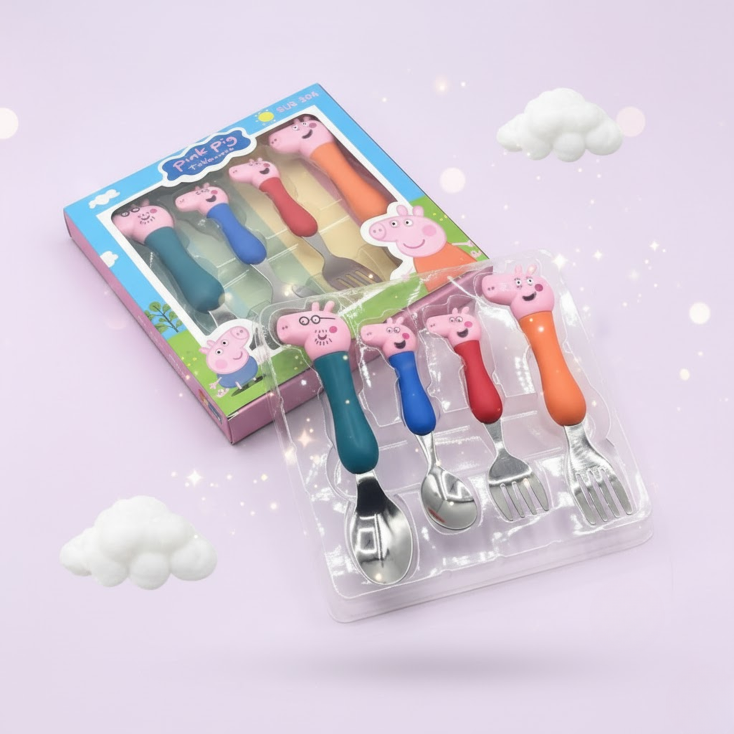 Peppa Pig Spoon & Fork Set - Stainless steel