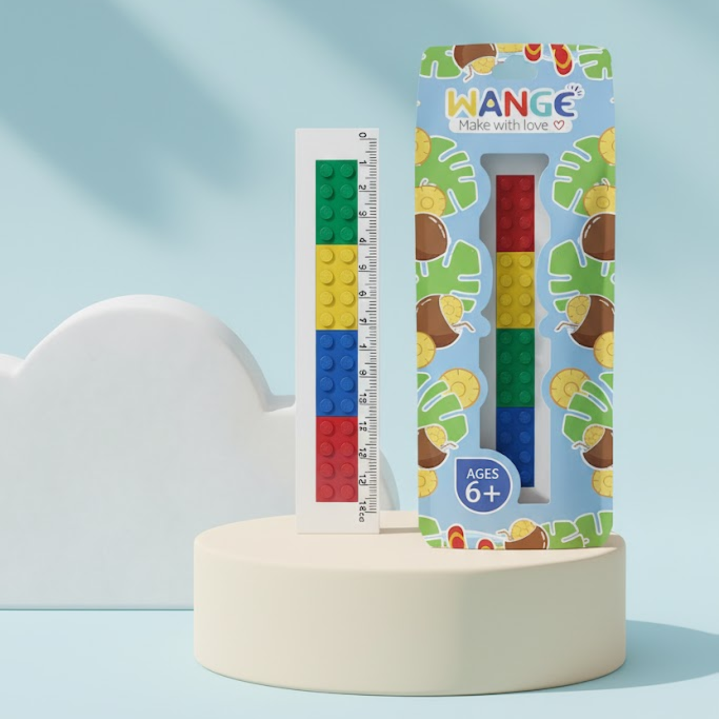 LEGO colorful building block ruler set for kids – educational measurement toy for age 6+, learning tool for creativity and fun.