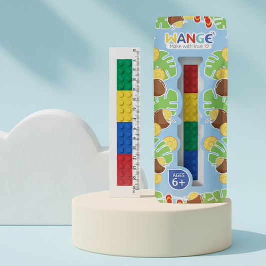 LEGO colorful building block ruler set for kids – educational measurement toy for age 6+, learning tool for creativity and fun.