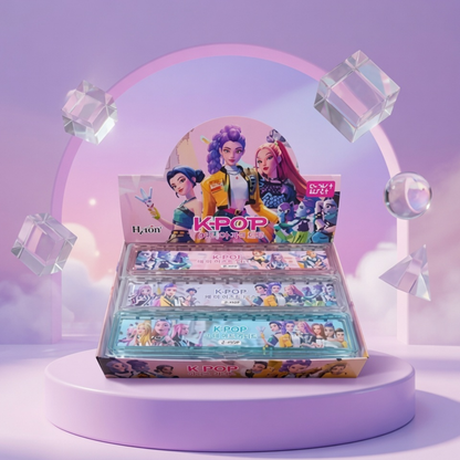 K-Pop Demon Hunters Geometry Box Pencil Case | HuntrX Stationery Set for Kids & Teens