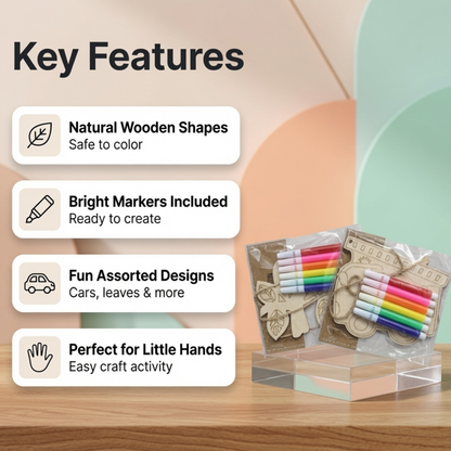 DIY Wooden Colour & Craft Kit for Kids | Color, Create & Play Art Set