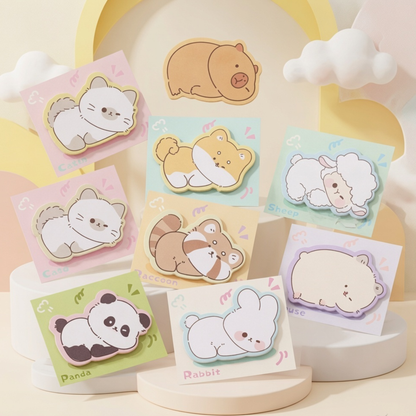 Kawaii Animal Die-Cut Sticky Notes | 9 Designs