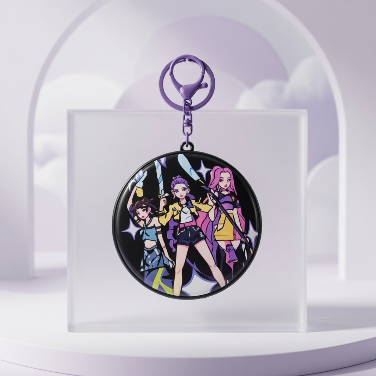 K-Pop Demon Hunters Round Mirror Keychain