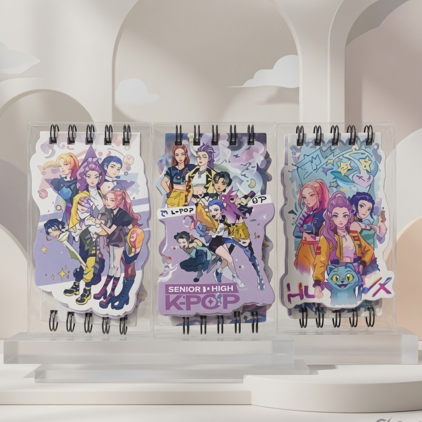 K-Pop HuntrX A6 Spiral Die-Cut Diary | Mini Notebook for Kids & Teens
