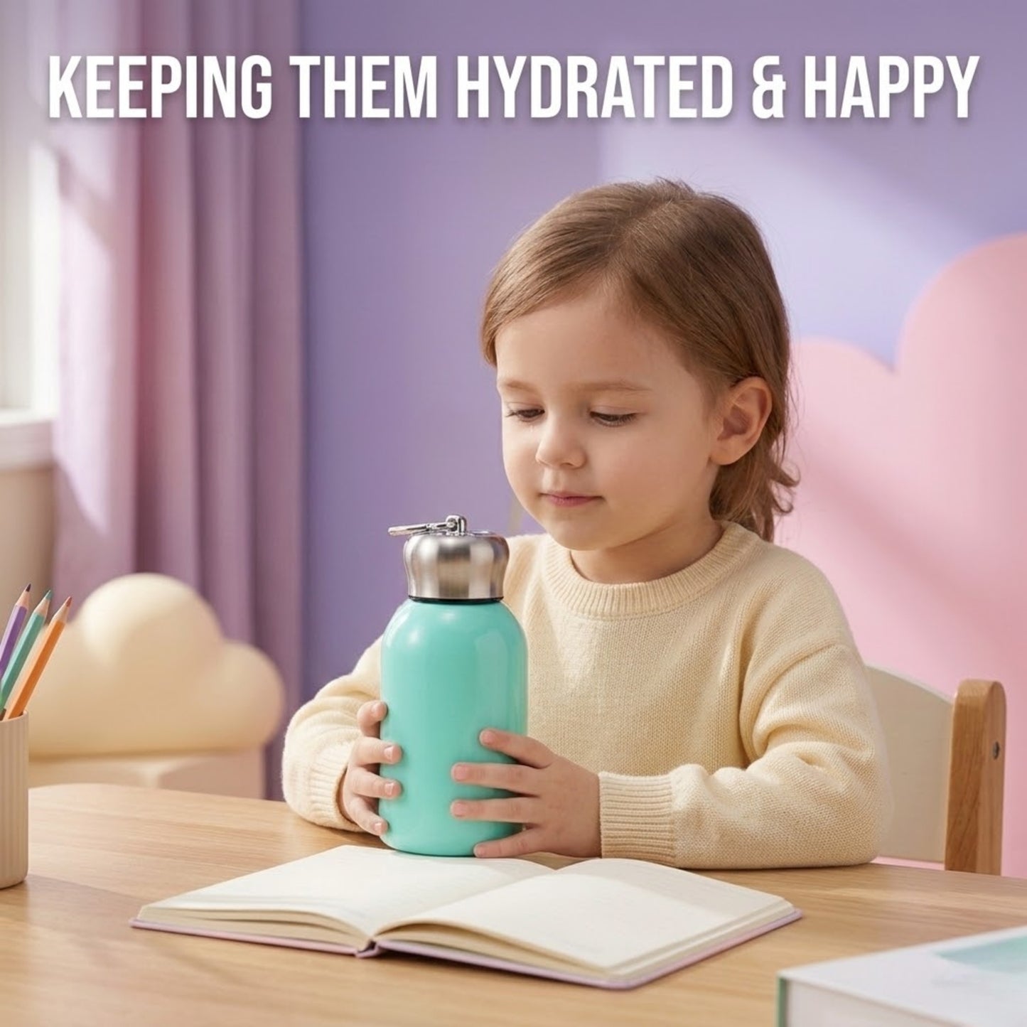 stainless steel insulated water bottle with leakproof lid reusable portable drink bottle