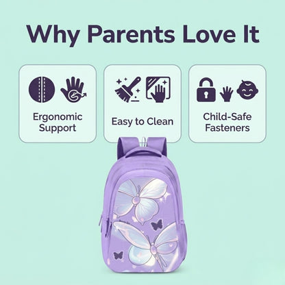 18" Stylish and light weight Butterfly School Backpack