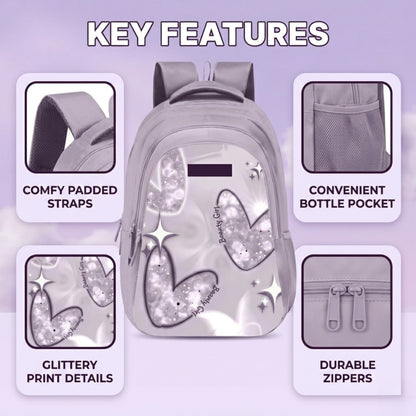18" Stylish and light weight Butterfly School Backpack
