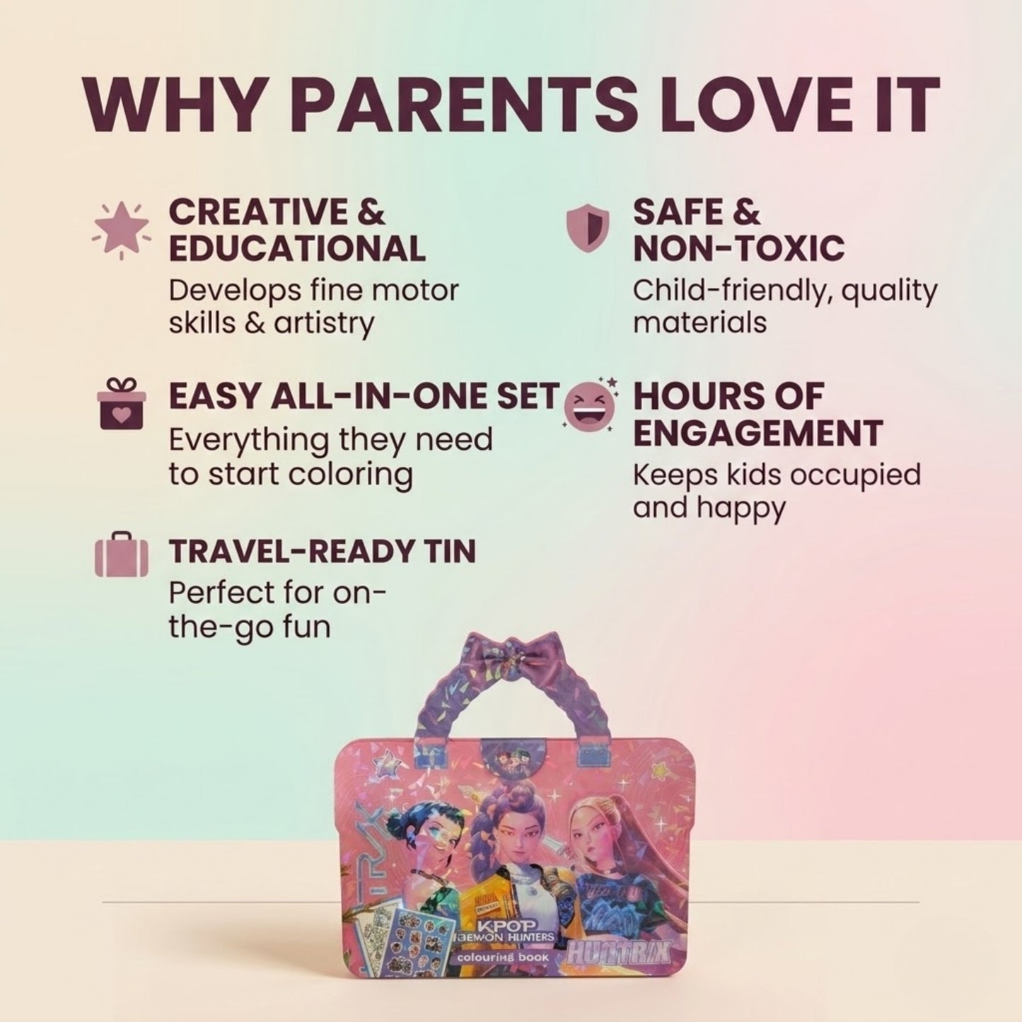 Colouring Book Set with Stickers and Holographic Handle