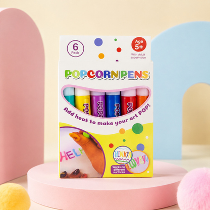 Popcorn Pens 6 Pack Puffy Paint Pen Set