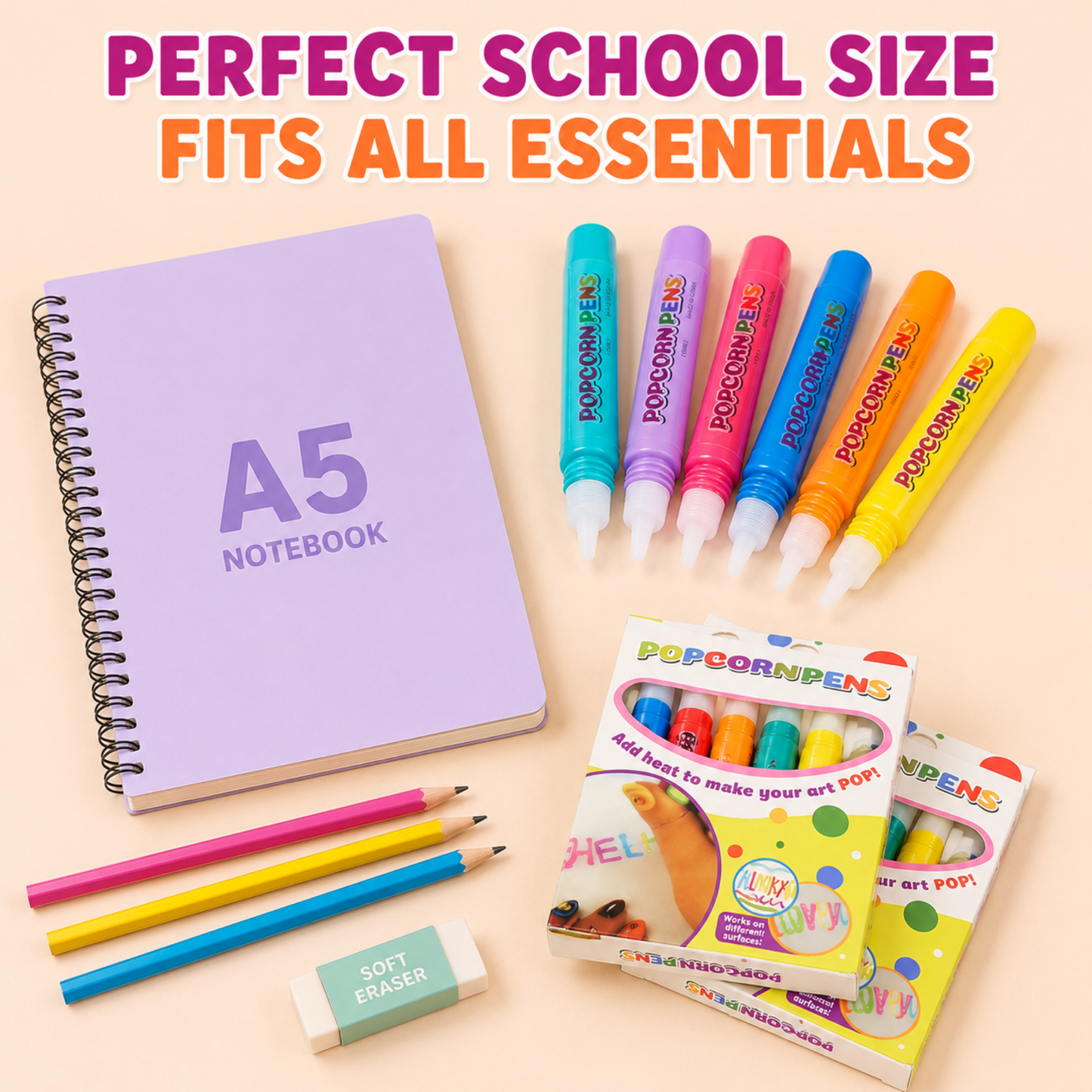 Popcorn Pens 6 Pack Puffy Paint Pen Set