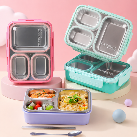 3 partition Stainless Steel Lunch box