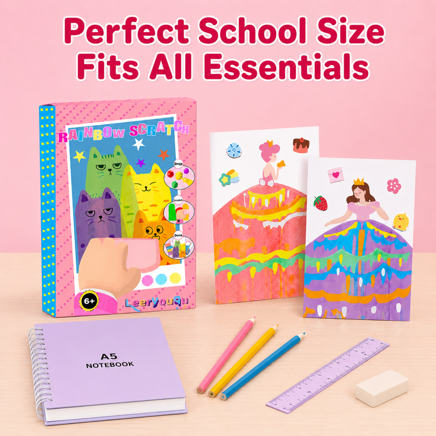 DIY Scratch Painting Set with Colour Pens Creative Art & Craft Activity