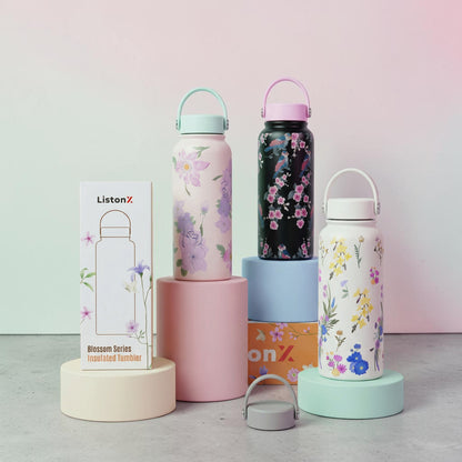 Floral Insulated Water Bottle– Stainless Steel Thermos Flask