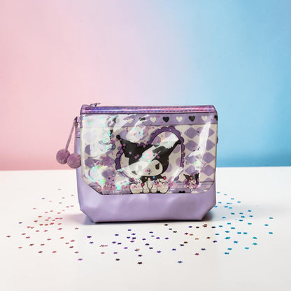 Glitter Kuromi Multipurpose Pouch for Girls