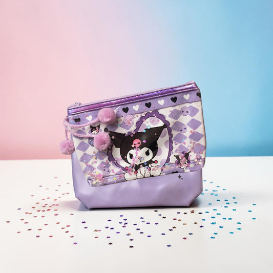 Glitter Kuromi Multipurpose Pouch for Girls