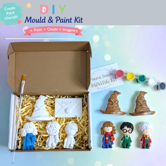 DIY Harry Potter, Magical Wizard Mould & Paint Kit for Kids | Wizard Figures Painting Set
