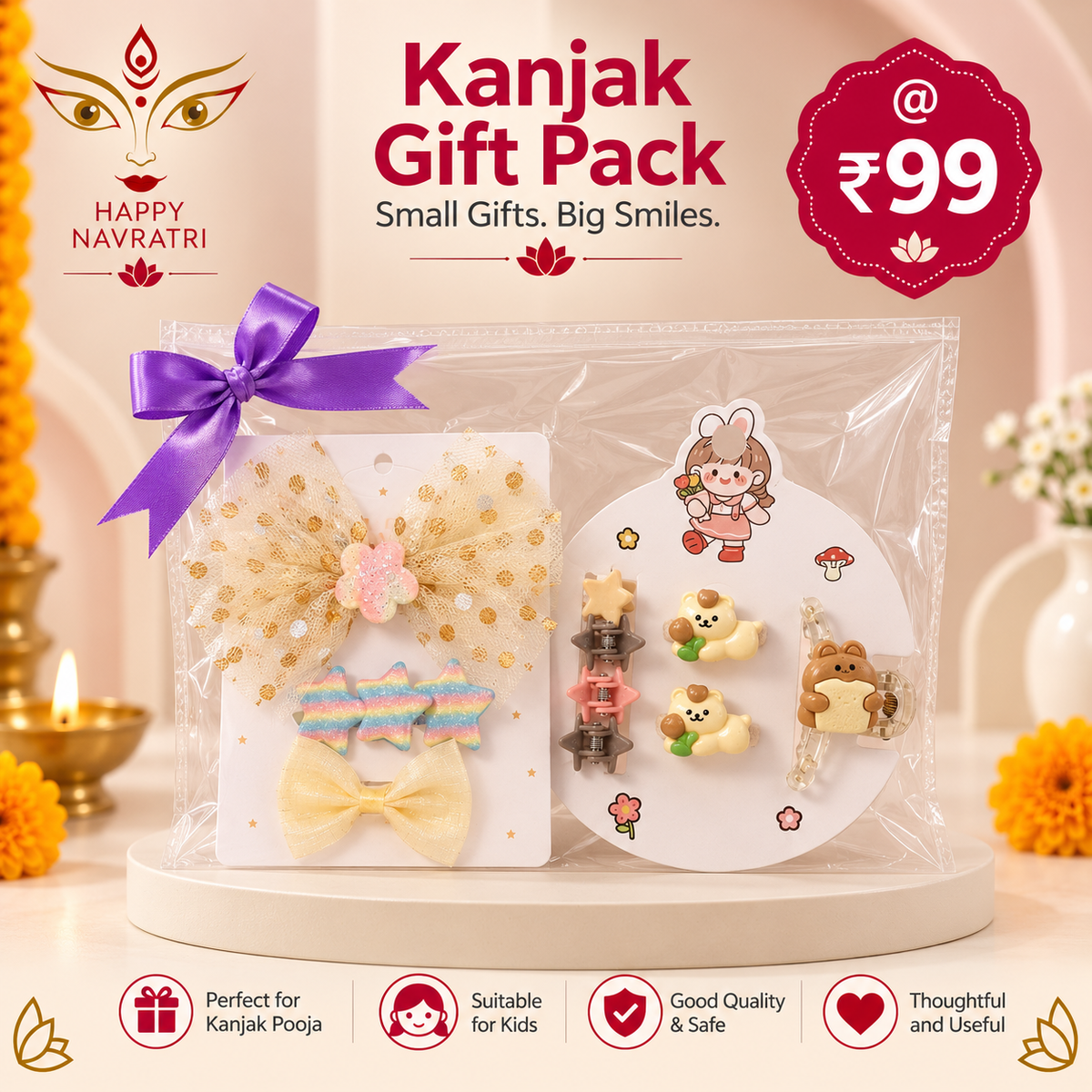 Kanjak gift pack - Hair Accessories  (2 sets combo)