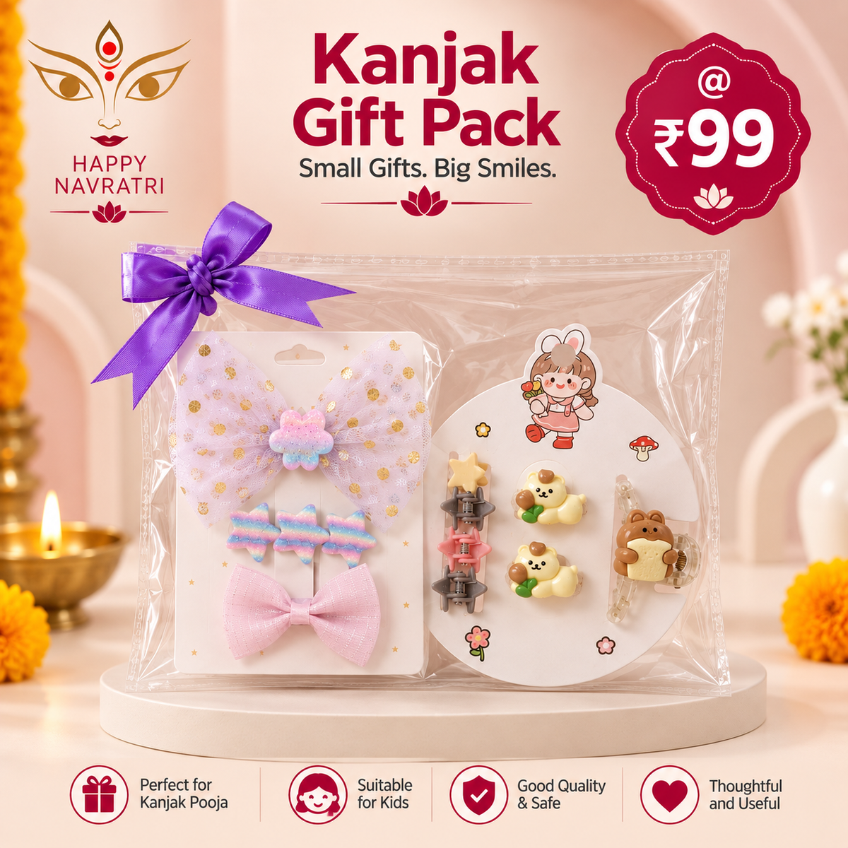 Kanjak gift pack - Hair Accessories  (2 sets combo)