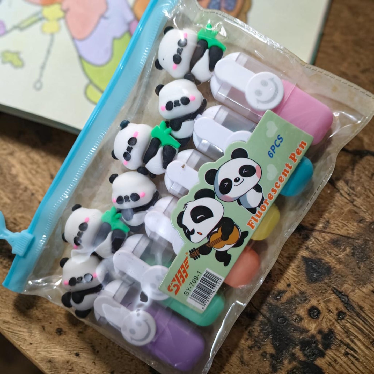 Set of 6 mini–Pastel color Marker pens in Zip Pouch