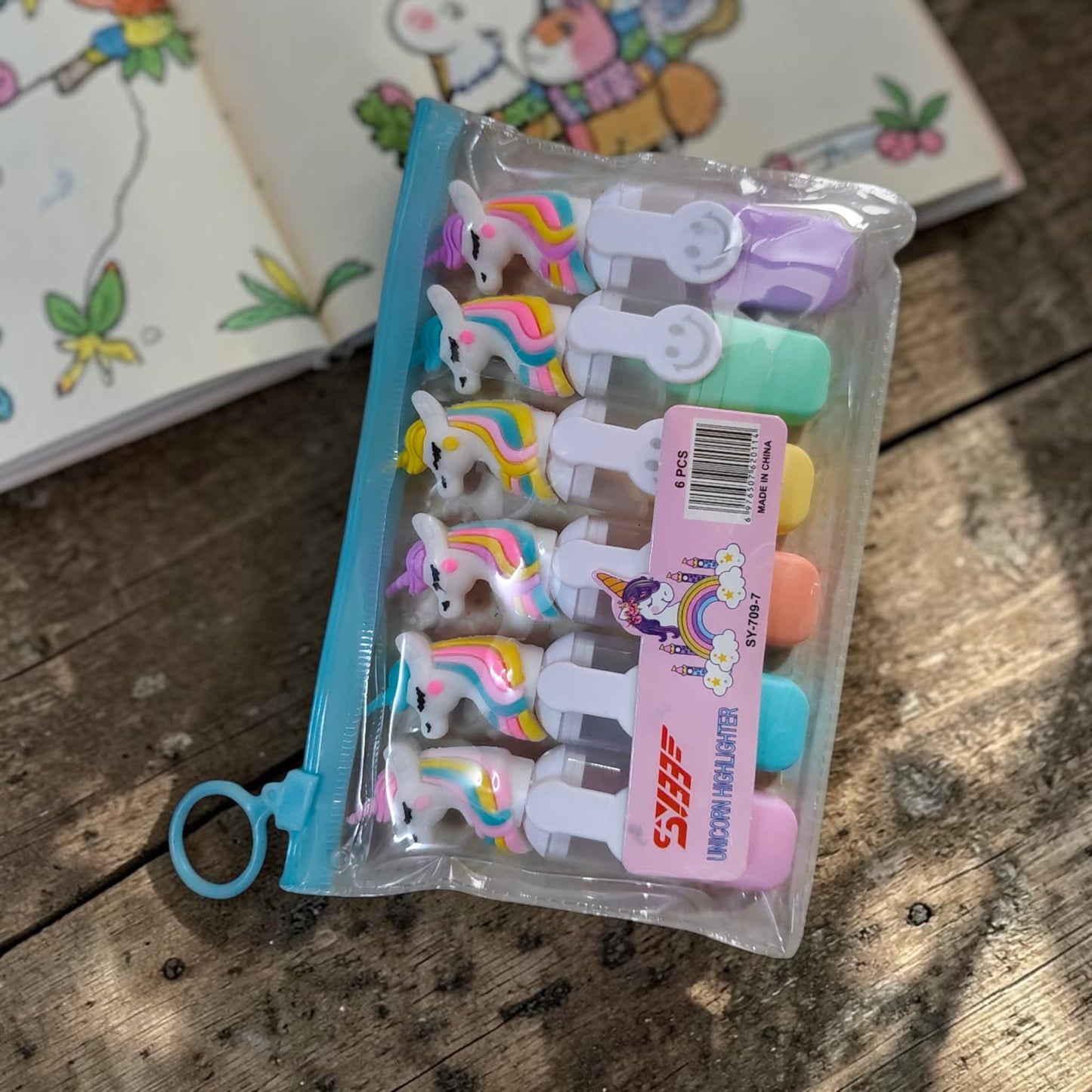 Set of 6 mini–Pastel color Marker pens in Zip Pouch