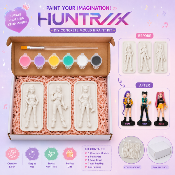 HUNTR/X DIY Concrete Figure Painting Kit | Paint Your Own Collectible Set