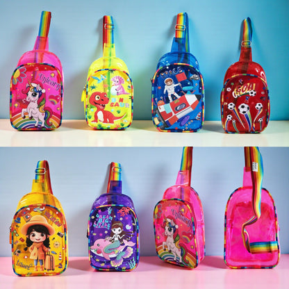 Neon Cartoon printed Chest Sling Bag