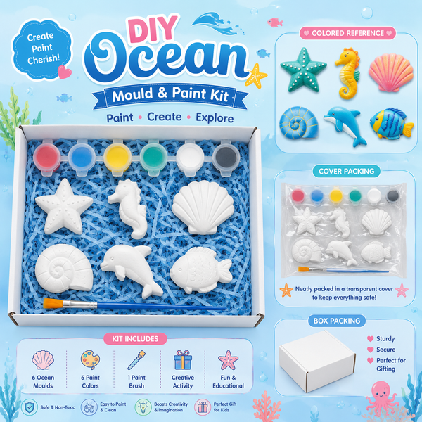 DIY Ocean Mould & Paint Kit for Kids | Create, Paint & Explore
