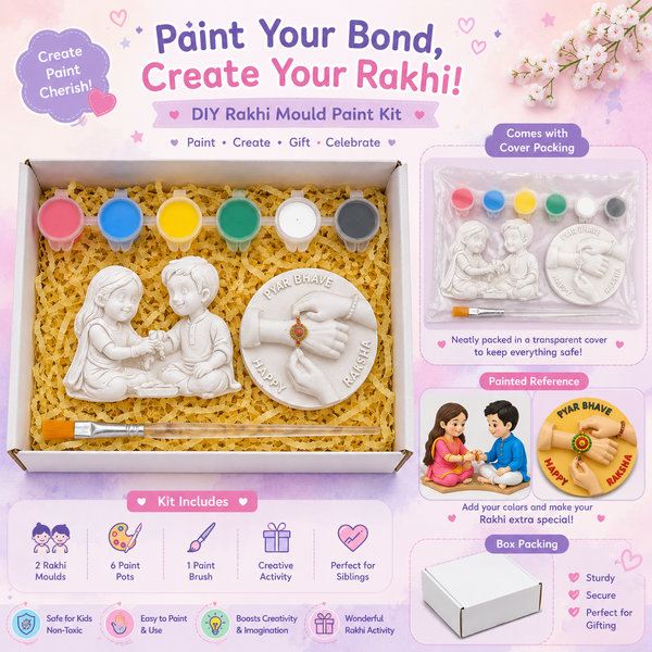 DIY Rakhi Mould Paint Kit | Paint Your Own Rakhi Craft Kit for Kids |