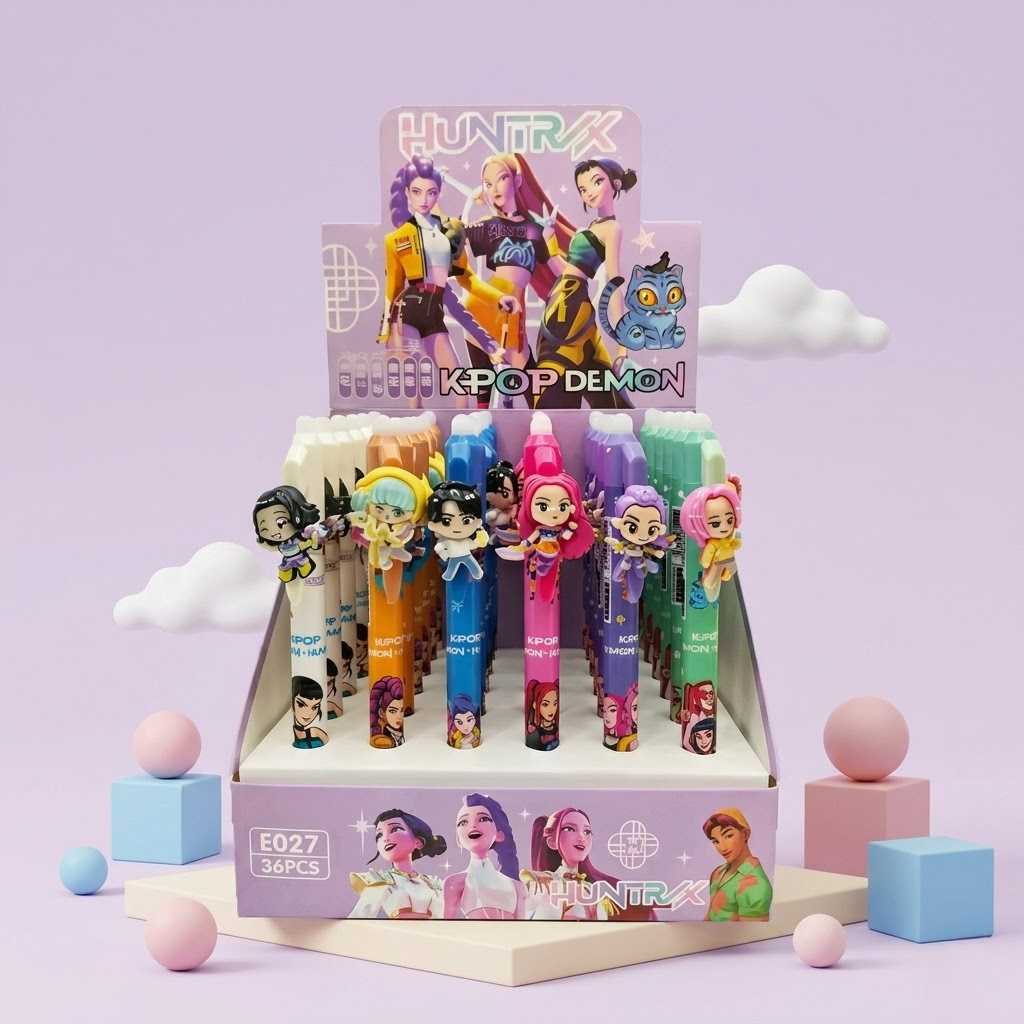 KPOP Erasable Gel Pen - with Character Tops
