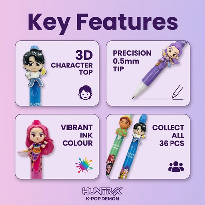 KPOP Erasable Gel Pen - with Character Tops