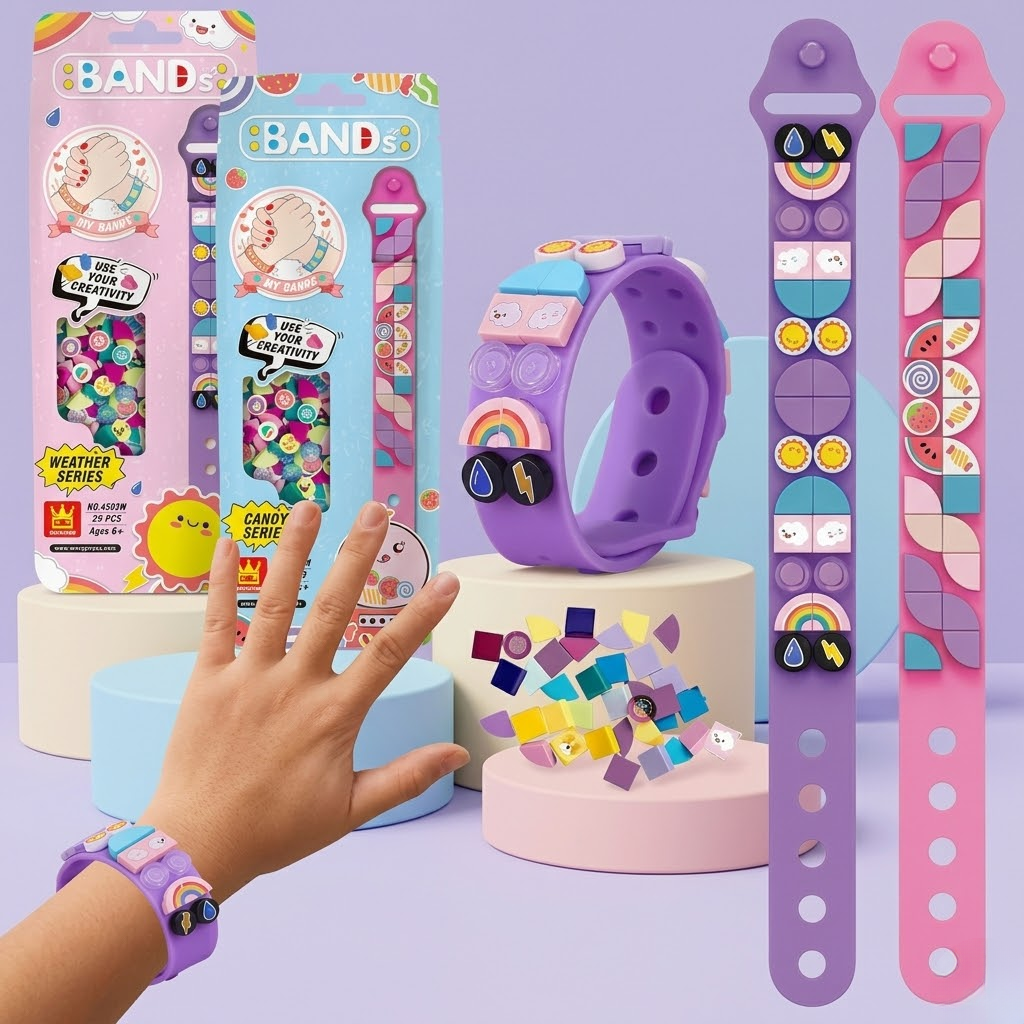 DIY Lego Band Silicone Bracelet with Creative Snap Blocks