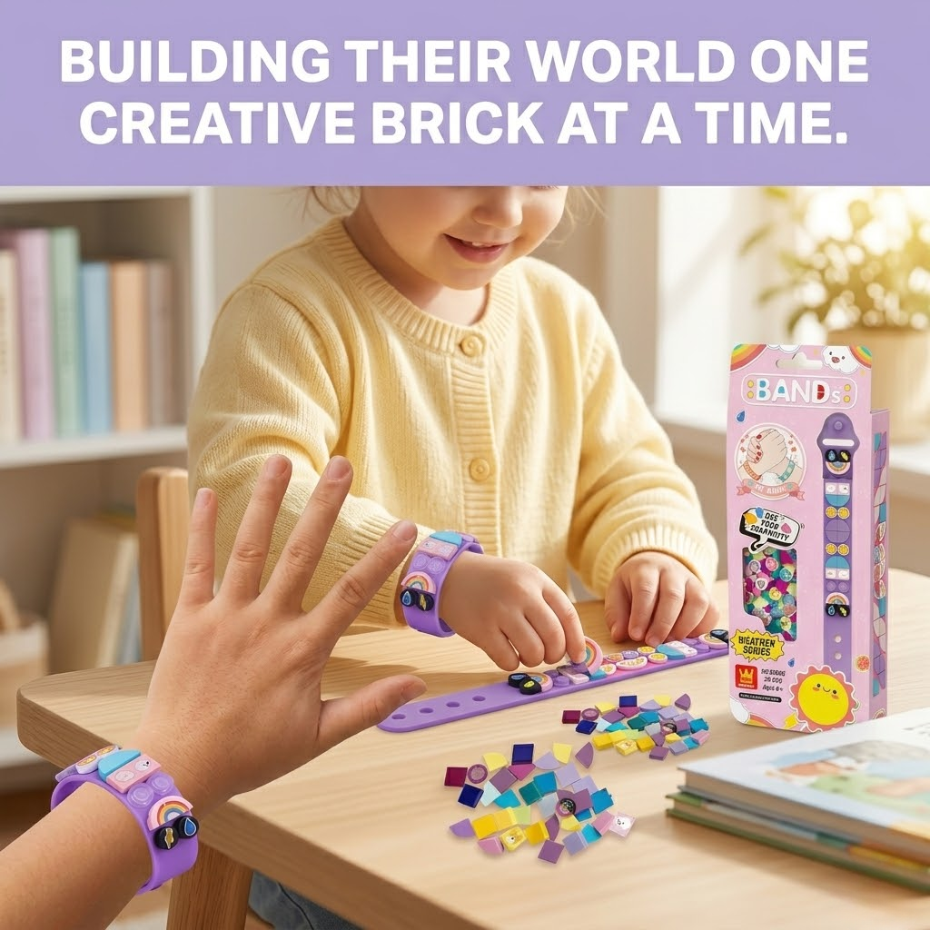 DIY Lego Band Silicone Bracelet with Creative Snap Blocks