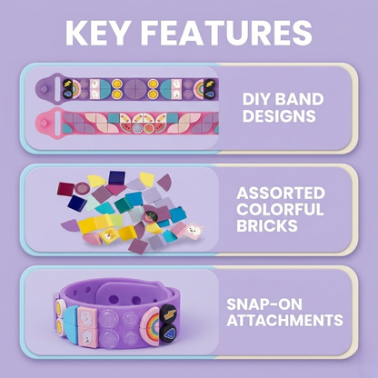 DIY Lego Band Silicone Bracelet with Creative Snap Blocks