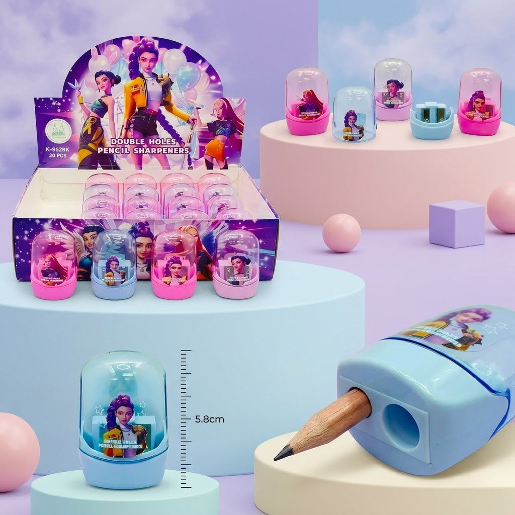 KPOP Pencil Sharpener with Dome Case , double hole