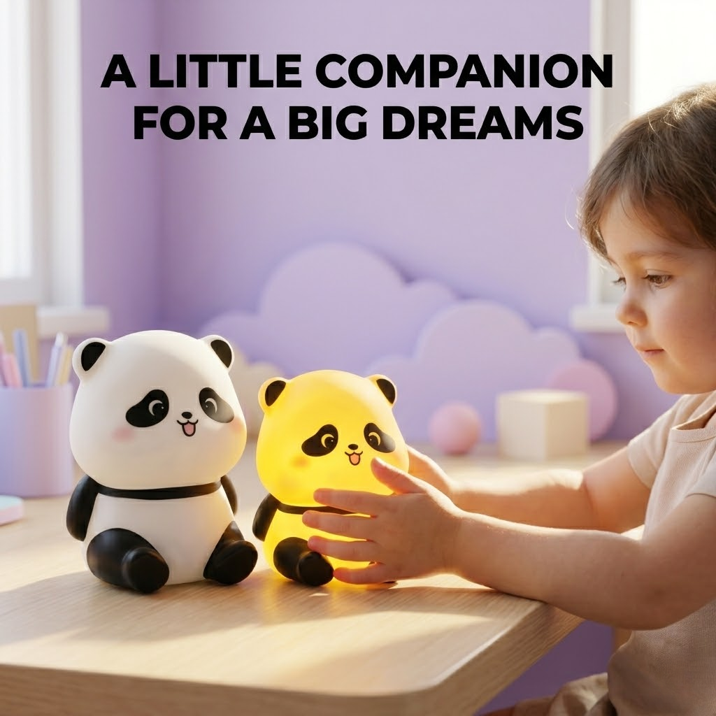 Cute Panda Mini LED Night Lamp for Kids