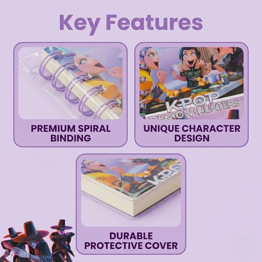 Huntrix A6 Spiral Pocket Diary – Mini Notebook